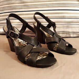 GIANNI BINI HEELS SIZE 10 M BLACK 4 IN HEEL